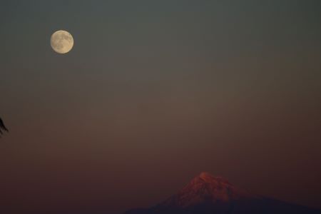 Full Moon Mt Hood by Ben Gilliam