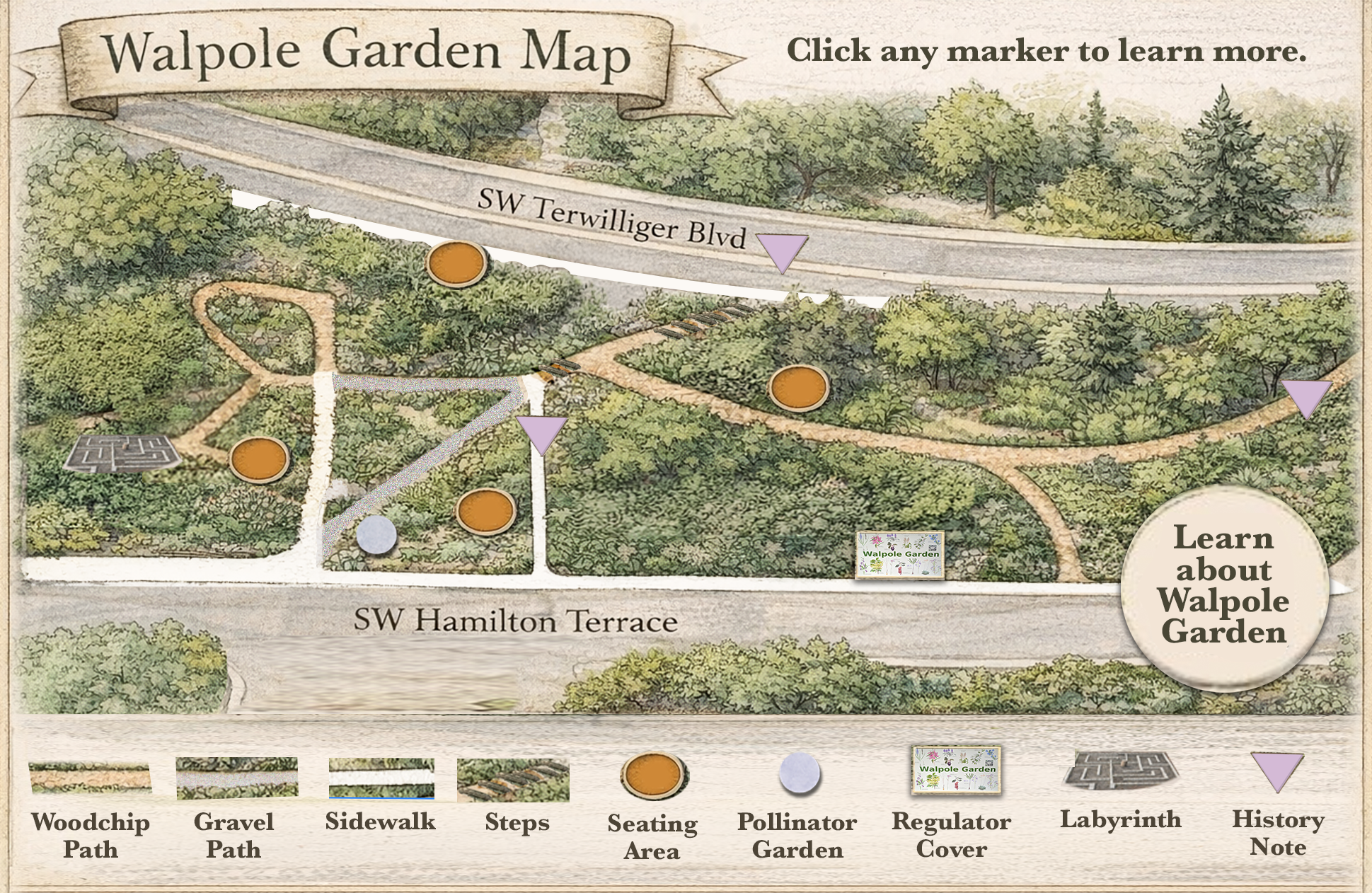 Walpole Garden Map