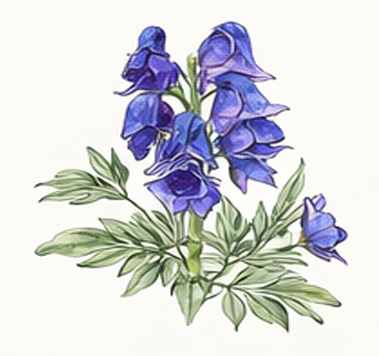 Columbian Monkshood illustration